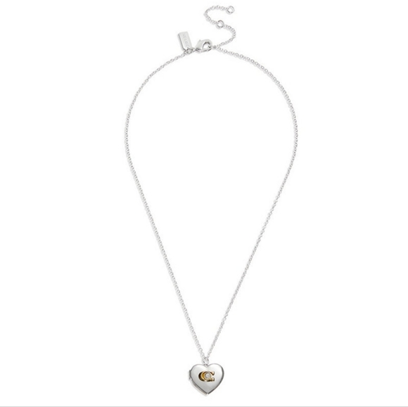 COACH WOMEN'S SIGNATURE HEART LOCKET NECKLACE - Picture 4 of 4